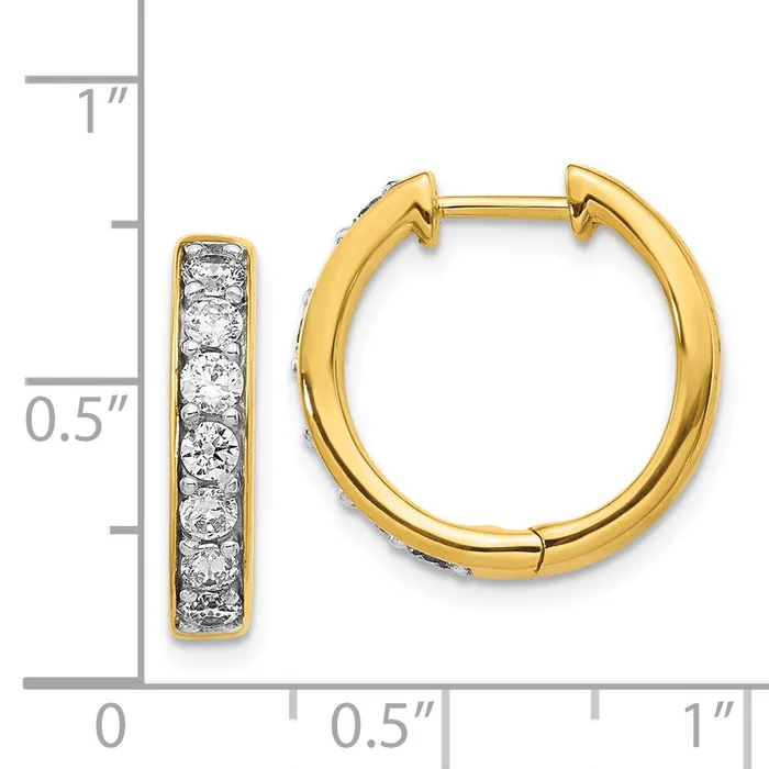 WB Choice Jewelry Earrings 14k Diamond Hinged Hoop EarringsWBCEM4264100YA