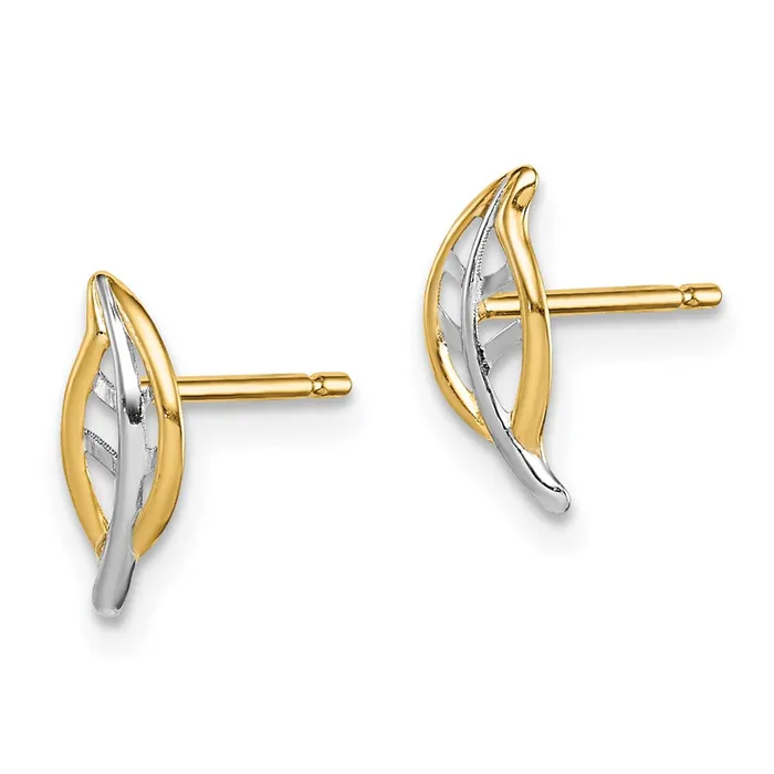 WB Choice Jewelry Earrings 14k Madi K White Rhodium Leaf Post EarringsWBCGK1030 WB Choice Jewelry Earrings 14k Madi K White Rhodium Leaf Post EarringsWBCGK1030