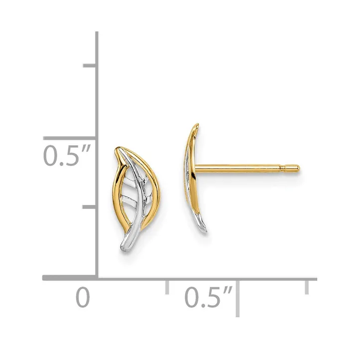 WB Choice Jewelry Earrings 14k Madi K White Rhodium Leaf Post EarringsWBCGK1030 WB Choice Jewelry Earrings 14k Madi K White Rhodium Leaf Post EarringsWBCGK1030