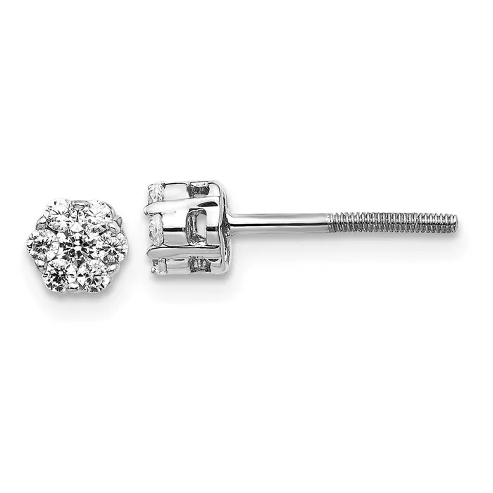 WB Choice Jewelry Earrings 14k White Gold Diamond Cluster Screwback EarringsWBCEM5455033WA WB Choice Jewelry Earrings 14k White Gold Diamond Cluster Screwback EarringsWBCEM5455033WA