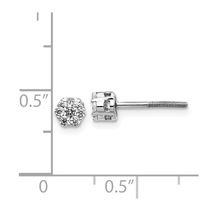 WB Choice Jewelry Earrings 14k White Gold Diamond Cluster Screwback EarringsWBCEM5455033WA WB Choice Jewelry Earrings 14k White Gold Diamond Cluster Screwback EarringsWBCEM5455033WA