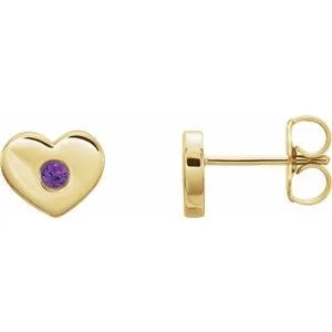 WB Choice Jewelry Earrings 14K Yellow Amethyst Heart Earrings 86336610PSTWBC WB Choice Jewelry Earrings 14K Yellow Amethyst Heart Earrings 86336610PSTWBC