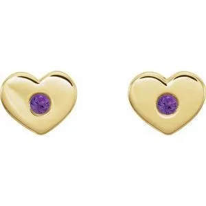 WB Choice Jewelry Earrings 14K Yellow Amethyst Heart Earrings 86336610PSTWBC WB Choice Jewelry Earrings 14K Yellow Amethyst Heart Earrings 86336610PSTWBC