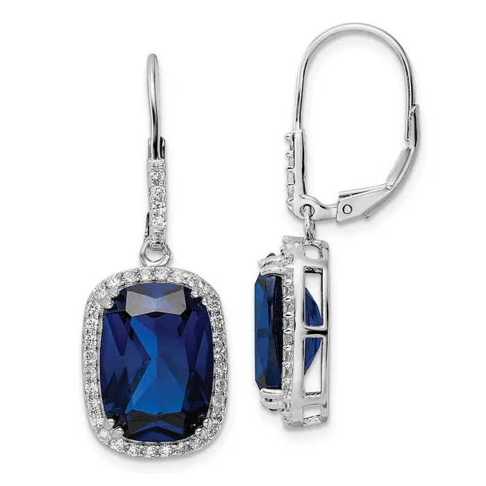 WB Choice Jewelry Earrings Cheryl M SS RHplated Synthetic Spinel Emerald Shape CZ Drop EarringWBCQCM1479 WB Choice Jewelry Earrings Cheryl M SS RHplated Synthetic Spinel Emerald Shape CZ Drop EarringWBCQCM1479