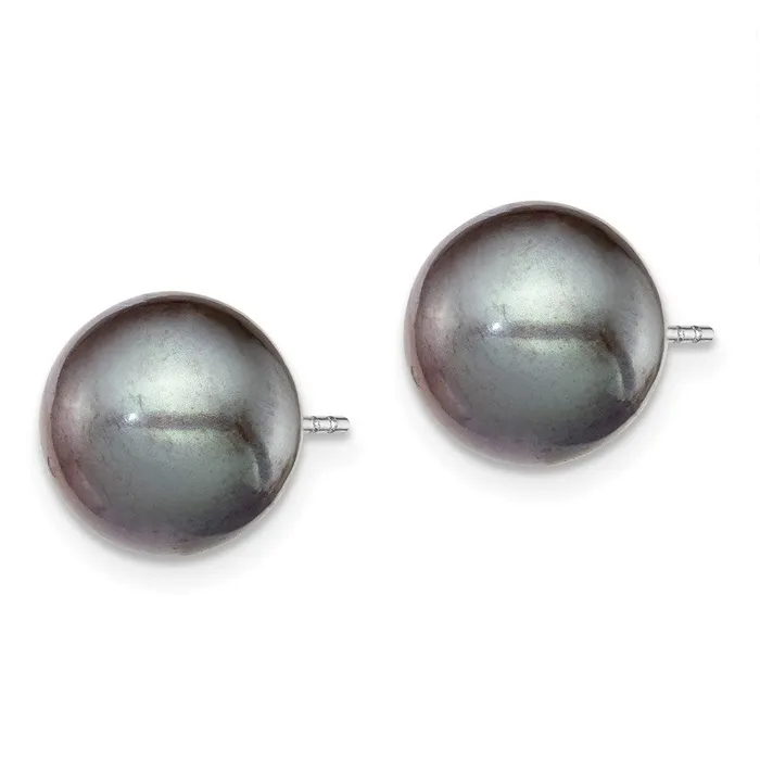 WB Choice Jewelry Earrings Sterling Silver Rhplated 910mm Black FW Cultured Round Pearl Stud EarringWBCQE12705 WB Choice Jewelry Earrings Sterling Silver Rhplated 910mm Black FW Cultured Round Pearl Stud EarringWBCQE12705