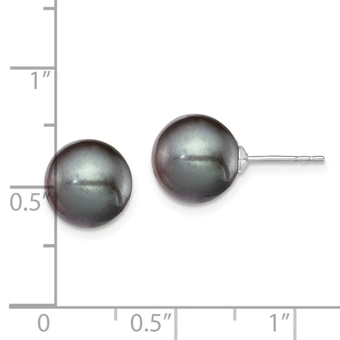WB Choice Jewelry Earrings Sterling Silver Rhplated 910mm Black FW Cultured Round Pearl Stud EarringWBCQE12705 WB Choice Jewelry Earrings Sterling Silver Rhplated 910mm Black FW Cultured Round Pearl Stud EarringWBCQE12705