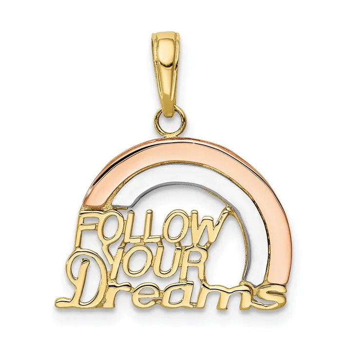 WB Choice Jewelry Necklaces 10k YRose Gold WRhodium Follow Your Dreams Rainbow PendantWBC10K2351 WB Choice Jewelry Necklaces 10k YRose Gold WRhodium Follow Your Dreams Rainbow PendantWBC10K2351