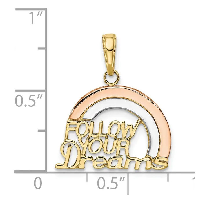 WB Choice Jewelry Necklaces 10k YRose Gold WRhodium Follow Your Dreams Rainbow PendantWBC10K2351 WB Choice Jewelry Necklaces 10k YRose Gold WRhodium Follow Your Dreams Rainbow PendantWBC10K2351