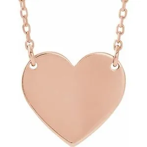 WB Choice Jewelry Necklaces 14K Rose Engravable 12x11 mm Heart 1618 Necklace867741002PSTWBC WB Choice Jewelry Necklaces 14K Rose Engravable 12x11 mm Heart 1618 Necklace867741002PSTWBC