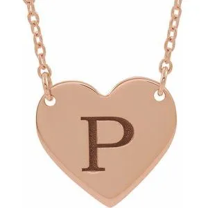 WB Choice Jewelry Necklaces 14K Rose Engravable 12x11 mm Heart 1618 Necklace867741002PSTWBC WB Choice Jewelry Necklaces 14K Rose Engravable 12x11 mm Heart 1618 Necklace867741002PSTWBC