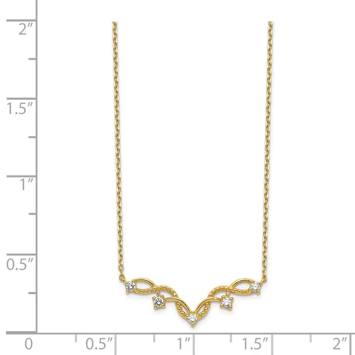 WB Choice Jewelry Necklaces 14K Woven Bar CZ with 2IN EXT NecklaceWBCSF277318 WB Choice Jewelry Necklaces 14K Woven Bar CZ with 2IN EXT NecklaceWBCSF277318