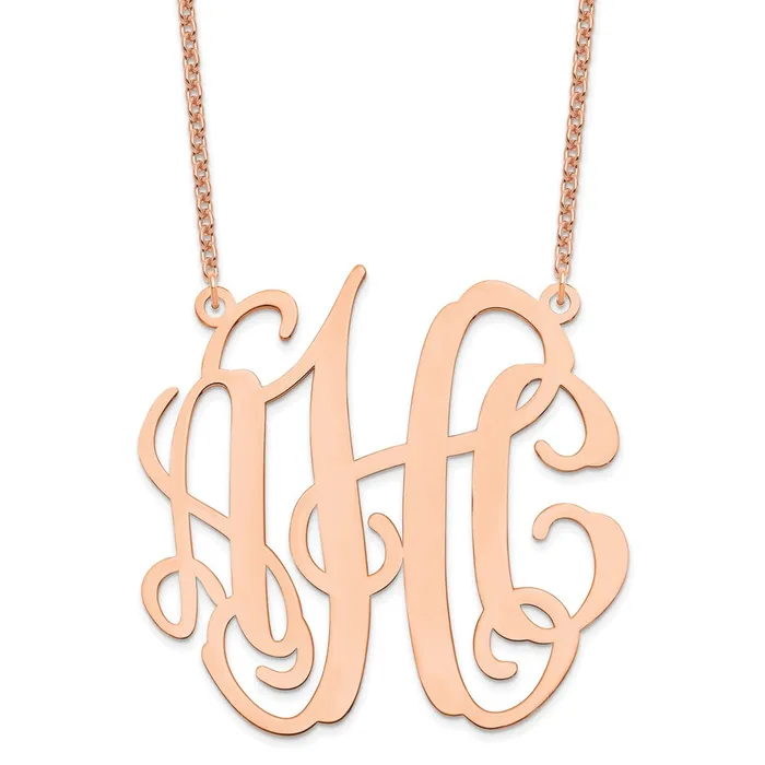 WB Choice Jewelry Necklaces Sterling SilverRoseplated Extra Large Monogram NecklaceWBCXNA550RP WB Choice Jewelry Necklaces Sterling SilverRoseplated Extra Large Monogram NecklaceWBCXNA550RP