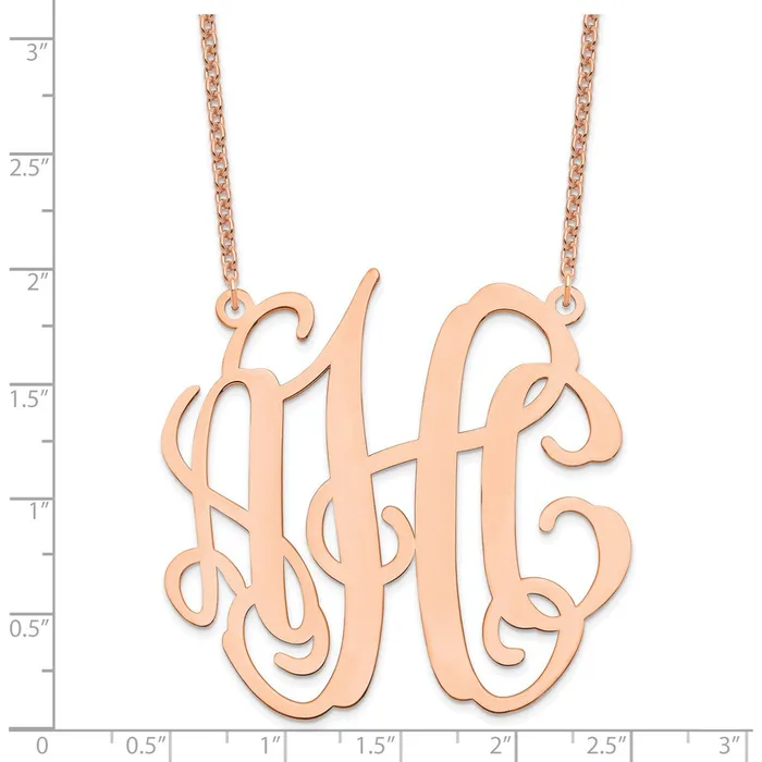 WB Choice Jewelry Necklaces Sterling SilverRoseplated Extra Large Monogram NecklaceWBCXNA550RP WB Choice Jewelry Necklaces Sterling SilverRoseplated Extra Large Monogram NecklaceWBCXNA550RP