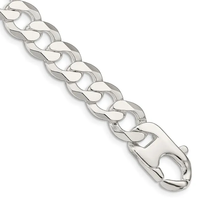 WB Choice Jewelry Rings Sterling Silver 14mm Flat Curb ChainWBCQLB3509