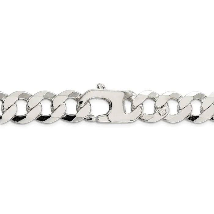 WB Choice Jewelry Rings Sterling Silver 14mm Flat Curb ChainWBCQLB3509 WB Choice Jewelry Rings Sterling Silver 14mm Flat Curb ChainWBCQLB3509