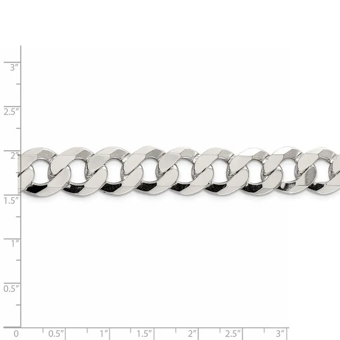 WB Choice Jewelry Rings Sterling Silver 14mm Flat Curb ChainWBCQLB3509 WB Choice Jewelry Rings Sterling Silver 14mm Flat Curb ChainWBCQLB3509