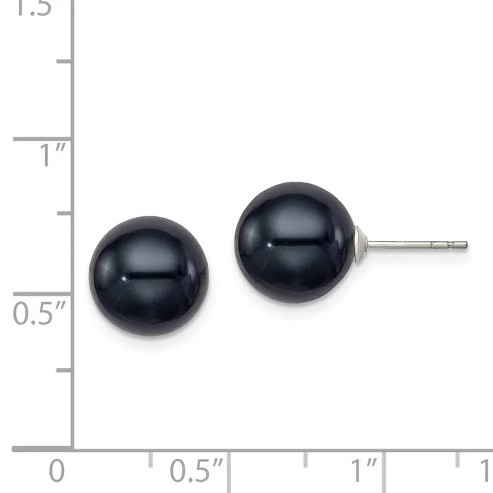 WB Choice Jewelry Sterling Silver Rhplated 1011mm Black FWC Round Pearl EarringsWBCQE12706 Earrings WB Choice Jewelry Sterling Silver Rhplated 1011mm Black FWC Round Pearl EarringsWBCQE12706 Earrings