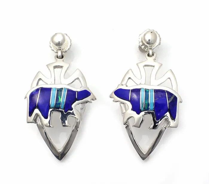 Ben Nighthorse Earrings Arrow Bear Earrings