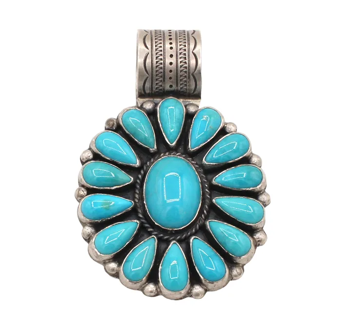 Don Lucas Charm Necklaces Turquoise Cluster Pendant