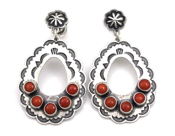 Don Lucas Earrings Coral Hoop Earrings