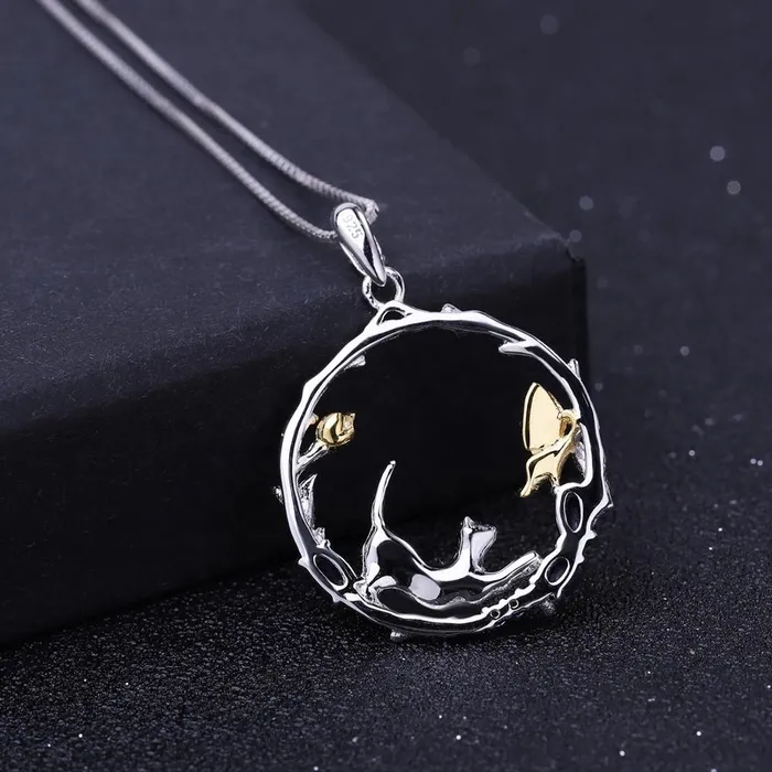 Earrings Alibaba Cat and Butterfly Fine Sterling Silver Jewelry Genuine GemstoneNecklace Earrings Ring or SET