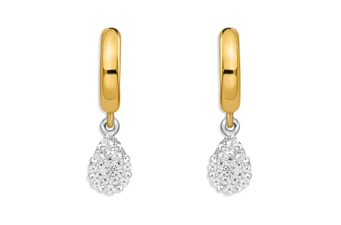 Earrings Mixed Gold Huggies Pear Illusion Diamonds Drop Albert Hern Earrings Earrings Mixed Gold Huggies Pear Illusion Diamonds Drop Albert Hern Earrings