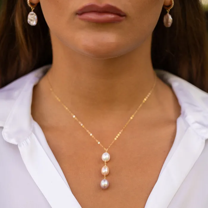 Ekolu Ombr Pink Pearl Y Necklace MishaHawaii Necklaces Ekolu Ombr Pink Pearl Y Necklace MishaHawaii Necklaces