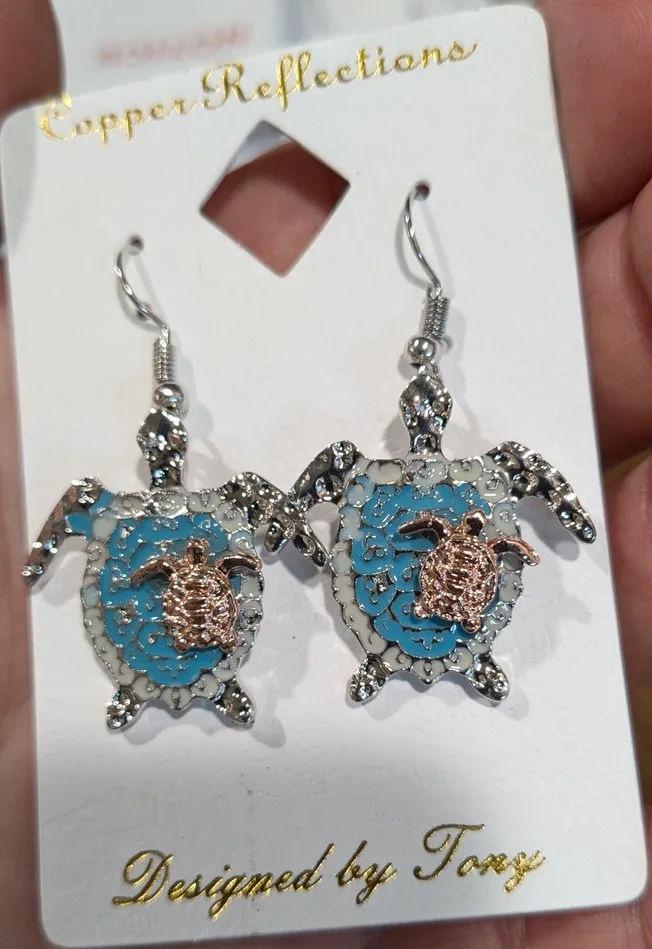 FAIRE Copper Arts Turtle Earrings Stainless Steel Earrings