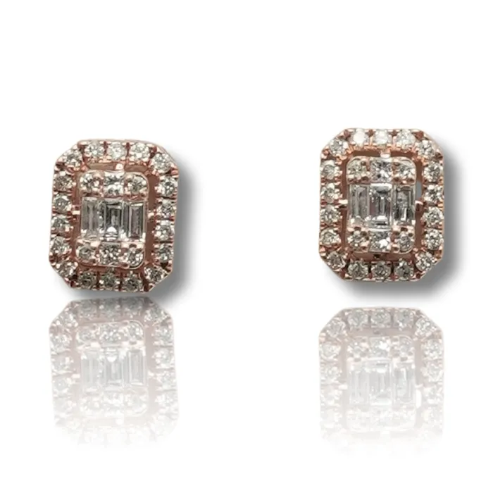 imakegrillzcom Earrings Rectangle Baguette Diamond Earring