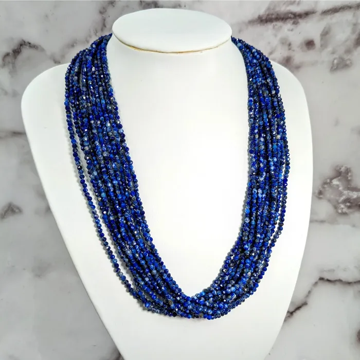 Lapis Lazuli Faceted 17 MultiStrand Necklace LV1710 Bliss Crystals Necklaces Lapis Lazuli Faceted 17 MultiStrand Necklace LV1710 Bliss Crystals Necklaces