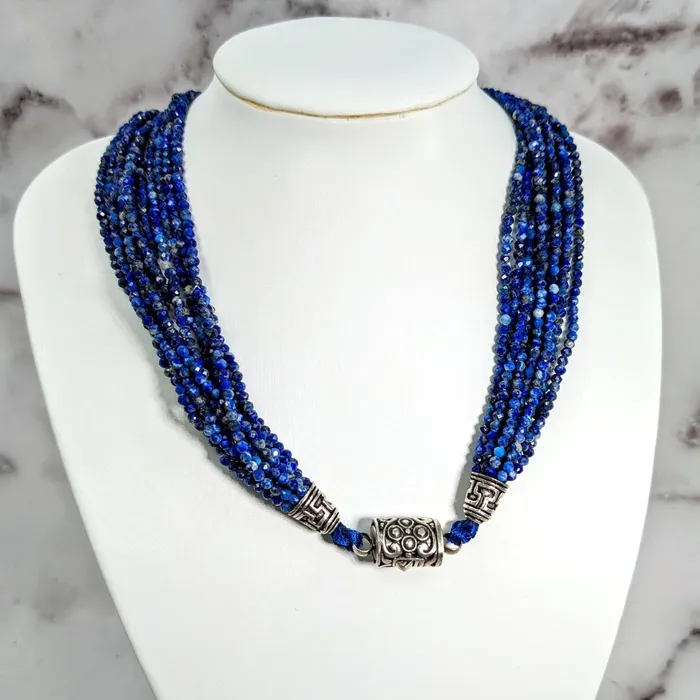 Lapis Lazuli Faceted 17 MultiStrand Necklace LV1710 Bliss Crystals Necklaces