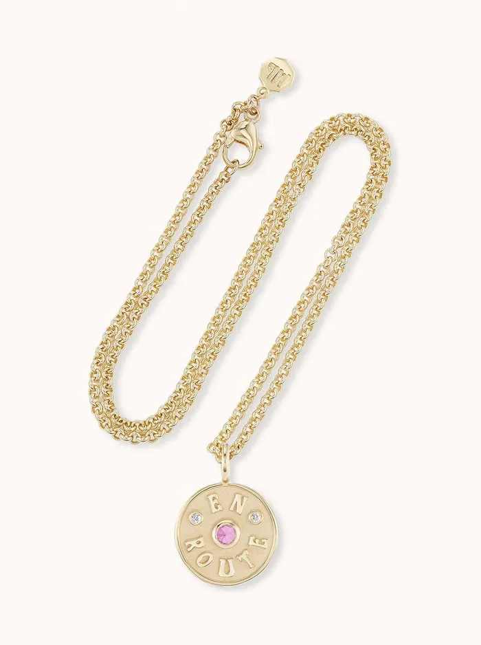 Necklaces Mini En Route Necklace Pink Sapphire Marlo Laz Necklaces Mini En Route Necklace Pink Sapphire Marlo Laz