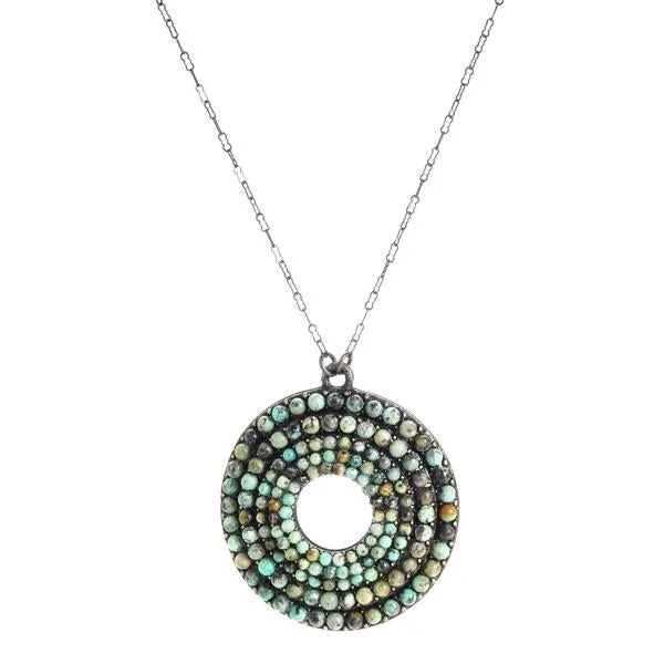 Necklaces Rebel Designs Inc Stair Step Round Medallion Necklace