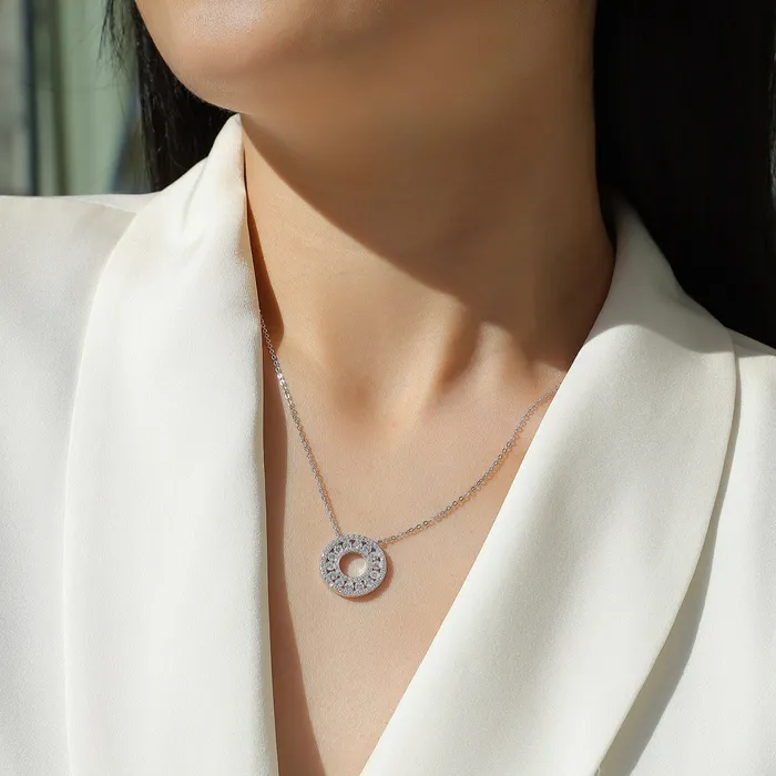 Necklaces S925 Moissanite Halo Necklace icezeusshop