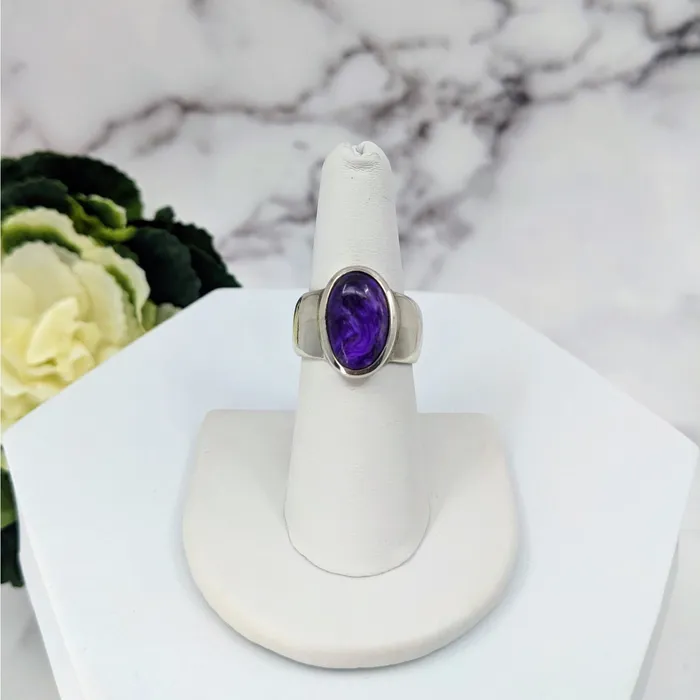 Rings Bliss Crystals Sugilite Ring Size 6 Sterling Silver LV3400