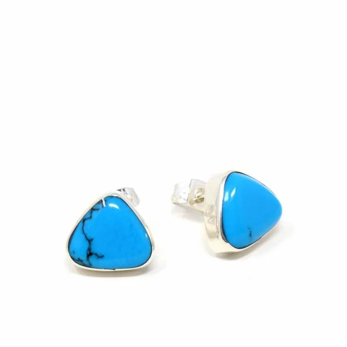 UPA Earrings Sterling Silver Earrings Triangle with Turquoise