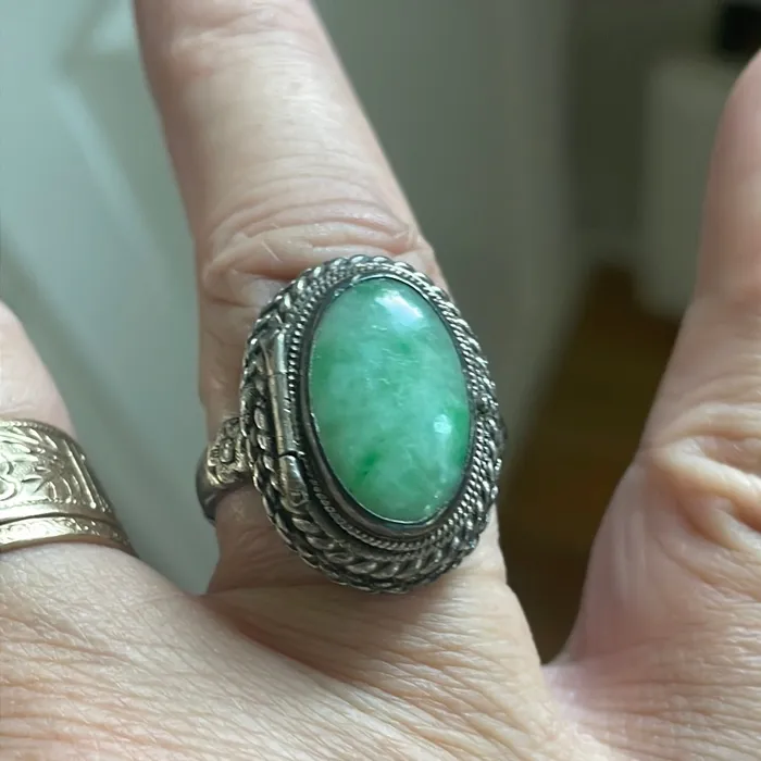 Vintage Paris Jewelry Rings Jade Poison Ring Carved Coral Buddha Sterling Silver Vintage Vintage Paris Jewelry Rings Jade Poison Ring Carved Coral Buddha Sterling Silver Vintage