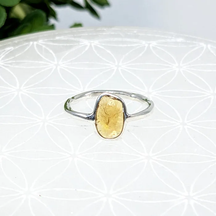 Yellow Tourmaline Sz 45 Faceted Dainty Ring LV6856 Bliss Crystals Rings