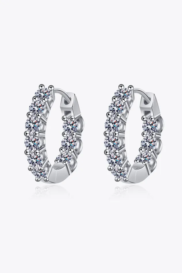 18 Carat Moissanite Hoop Earrings Trendsi Earrings
