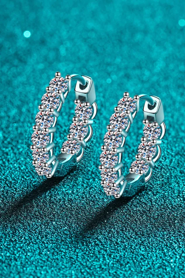 18 Carat Moissanite Hoop Earrings Trendsi Earrings