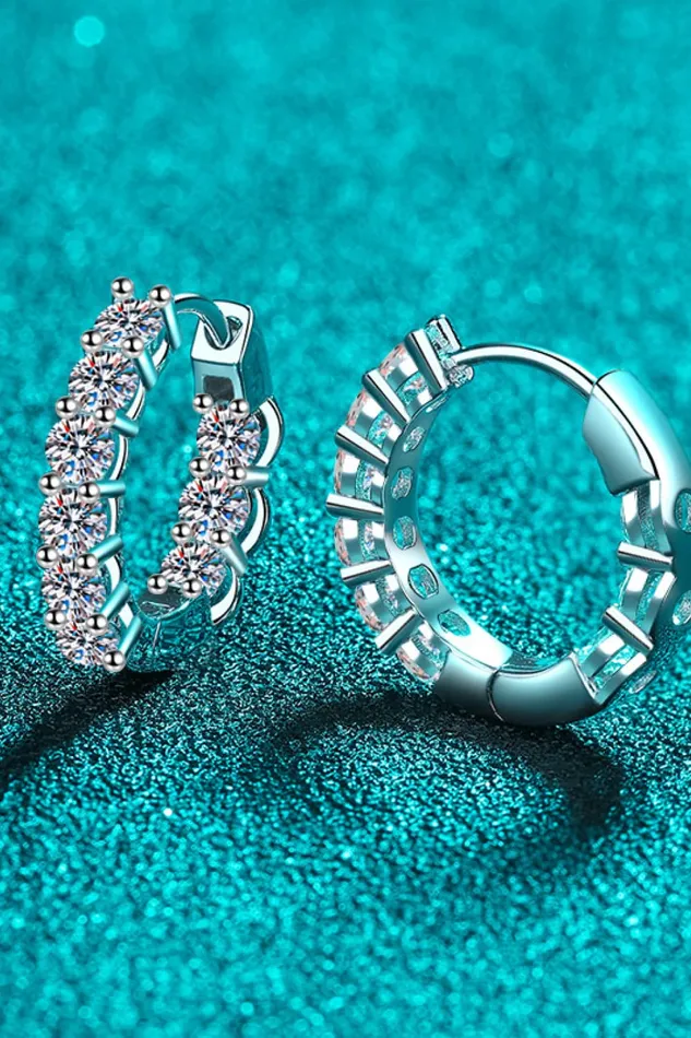 18 Carat Moissanite Hoop Earrings Trendsi Earrings