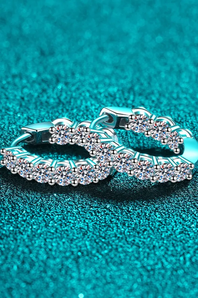 18 Carat Moissanite Hoop Earrings Trendsi Earrings