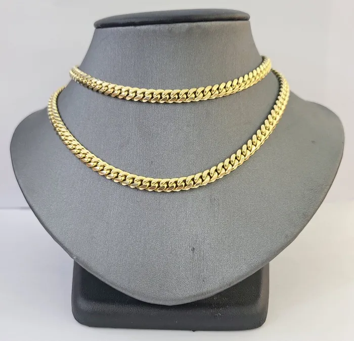 10K Solid Yellow Gold 6mm Miami Cuban Link Chain Necklace 24 Inch 10Kt Gold and Diamond Necklaces 10K Solid Yellow Gold 6mm Miami Cuban Link Chain Necklace 24 Inch 10Kt Gold and Diamond Necklaces