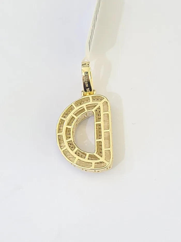 10k Yellow Gold Diamond Letter D Initial Alphabet Charm Pendant Real Genuine Globalwatches10 Charm Necklaces