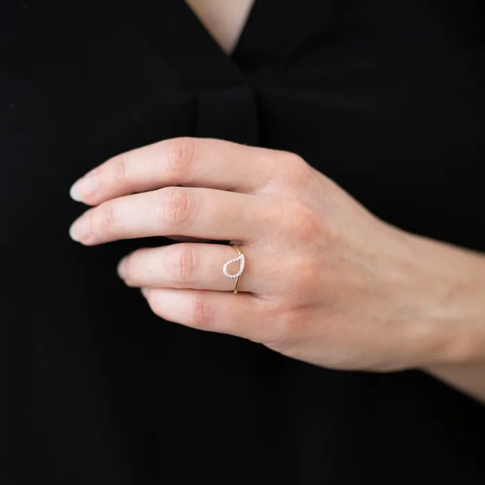 10kt Yellow Gold Teardrop Diamond Ring Independent Jewellers Rings