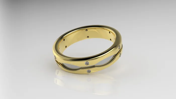 14K Gold Wedding Ring with 12 Diamonds STT Bezel For men or women Jcm 21 jewelry Rings