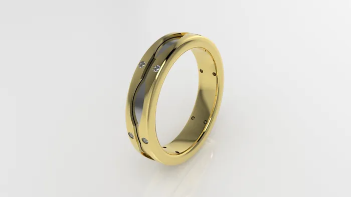 14K Gold Wedding Ring with 12 Diamonds STT Bezel For men or women Jcm 21 jewelry Rings