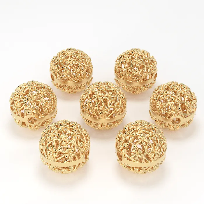 18k Solid Gold Designer Fancy Floral Mesh Spacer Bead Finding 7mm 8mm 9mm Jalvi Co PreStyled Sets 18k Solid Gold Designer Fancy Floral Mesh Spacer Bead Finding 7mm 8mm 9mm Jalvi Co PreStyled Sets