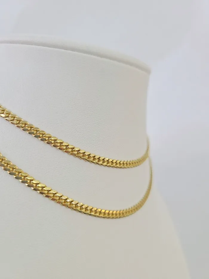 18k Solid Miami Cuban Chain Yellow Gold 3mm 24 Inch Genuine Necklace Real Gold and Diamond Necklaces 18k Solid Miami Cuban Chain Yellow Gold 3mm 24 Inch Genuine Necklace Real Gold and Diamond Necklaces