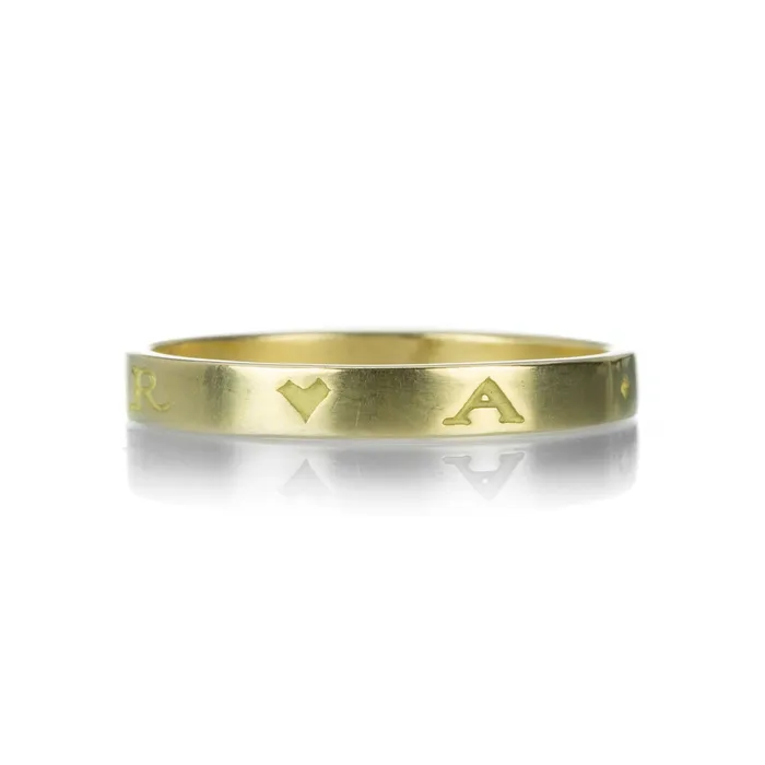 18k Yellow Gold Amor Band Gabriella Kiss Rings